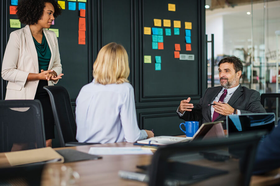 Attorneys meeting in an office